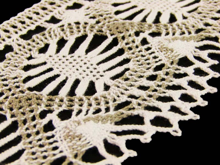 Koronka 9,3cm bawełniana biało-lniana