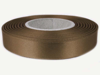 Wstążka 15mm atłas brąz