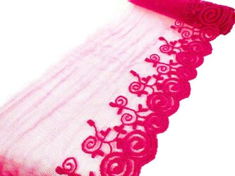 Koronka 10cm tiulowa malina