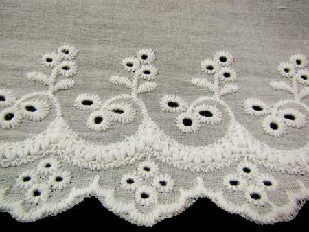 Koronka 9cm haft angielski biała