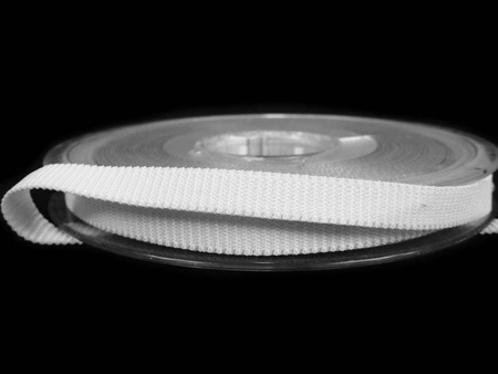 Taśma 6mm elastyczna rypsowa biała