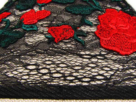 Koronka 140cm tiulowa RÓŻA czerwona