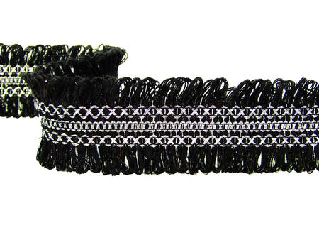 Taśma 3cm ozdobna czarno-srebrna