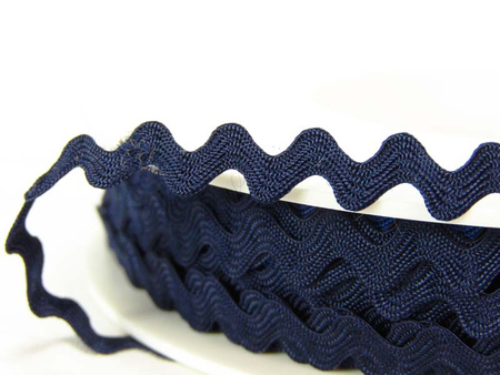 Taśma 7,7mm zygzak wiskoza granat