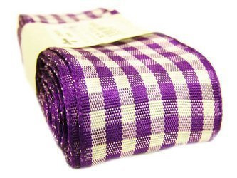 Wstążka 40mm kratka fiolet