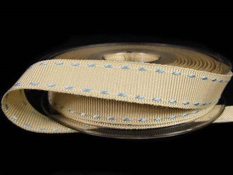 Taśma 1,5cm ryps natural stebnówka błękit