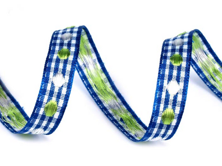 Wstążka 10mm kratka KROPKA chaber