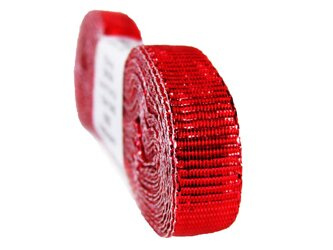 Wstążka 10mm ryps lurex czerwona
