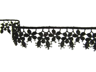 Koronka 2,5cm gipiurowa czarna