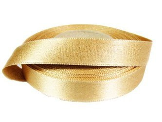 Wstążka 15mm atłas REXOR złoty beż