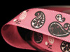 Wstążka 15mm tafta PAISLEY róż