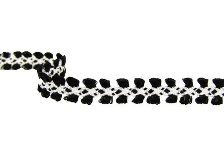 Taśma 1cm galonowa czarno-biała