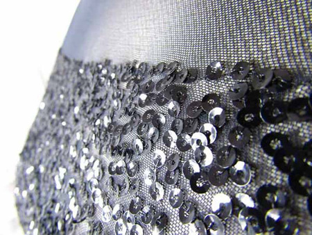 Tiul elastyczny z cekinami czarny