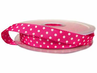 Wstążka 10mm ryps dwustronna KROPECZKA amarant