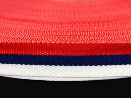 Taśma 11mm tkana LAMPAS czerwono_granatowo_biała