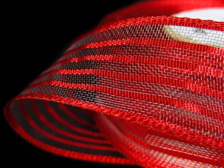 Wstążka 25mm organtyna PASY czerwona