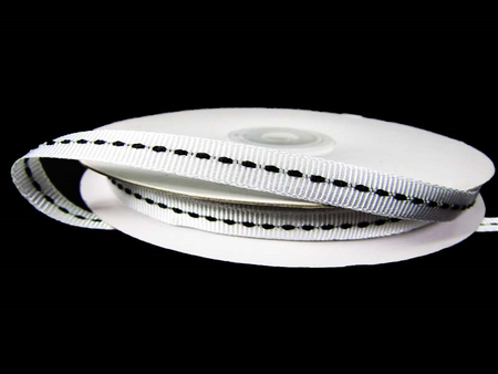 Taśma 0,6cm ryps stebnowana biała