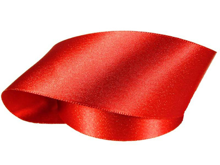 Wstążka 50mm atłas REXOR czerwona