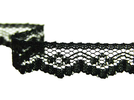 Koronka 1cm stabilna czarna