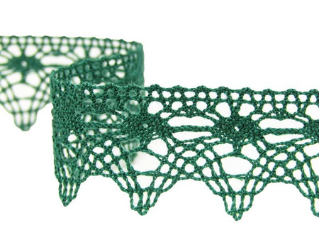 Koronka 2,5cm bawełniana ciemnozielona