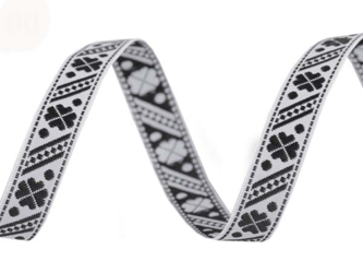 Taśma 10mm żakard KONICZYNKA czarna