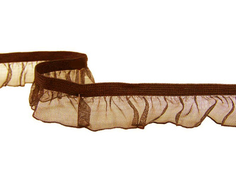 Falbanka 2cm elastyczna brąz