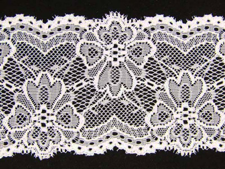 Koronka 7,5cm elastyczna biała