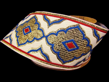 Taśma 50mm żakard ORNAMENT złota