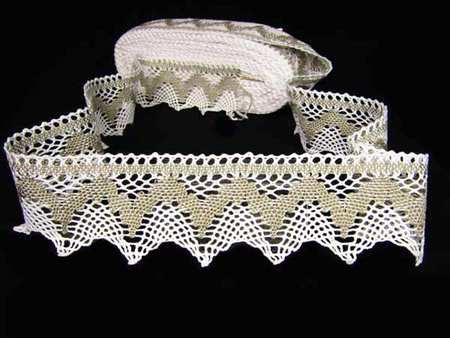 Koronka 8cm bawełniana biało-lniana