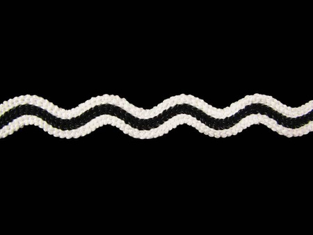 Taśma 20mm zygzak czarno-biała