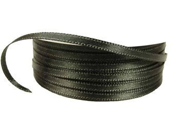 Wstążka 3mm atłas grafit