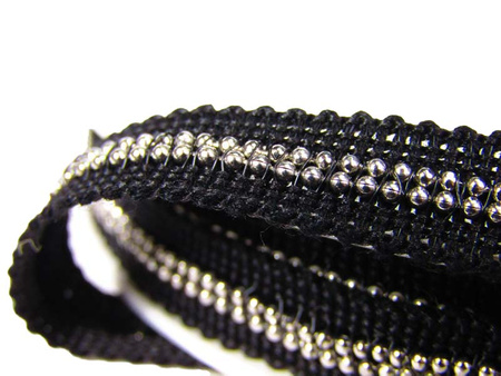 Taśma 1cm ozdobna ŁAŃCUSZEK czarna