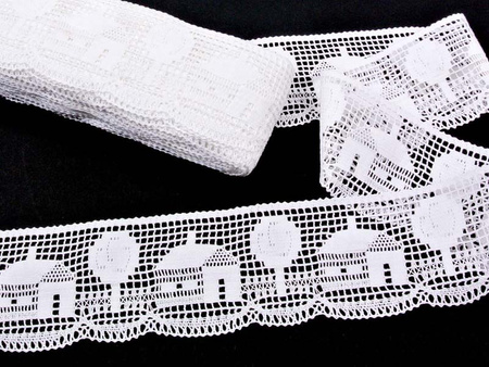 Koronka 7,3cm bawełniana biała