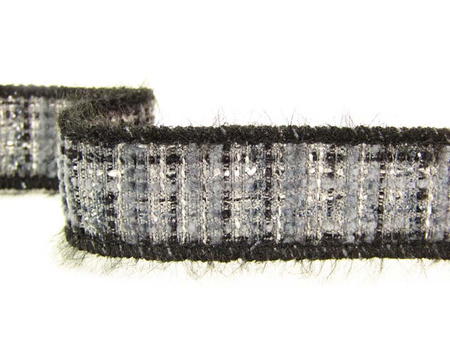 Taśma 2,5cm ozdobna "CHANEL" ciemny popiel