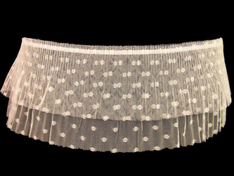 Taśma 12cm  falbana tiulowa ecru