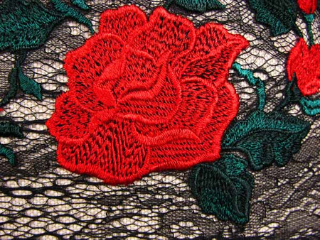 Koronka 140cm tiulowa RÓŻA czerwona