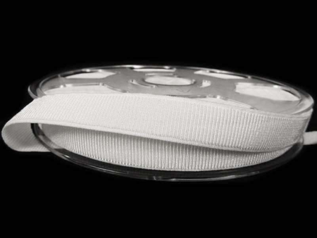 Taśma 15mm elastyczna ryps biała