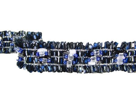 Taśma 2,5cm ozdobna "CHANEL" granat