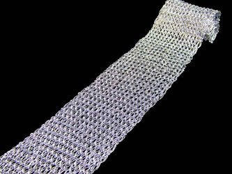 Taśma 4,5cm ozdobna SIATKA srebrna