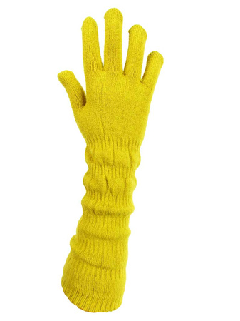 Rękawiczka długa marszczona musztarda
