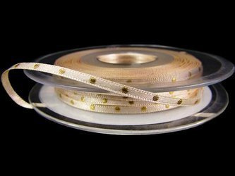 Wstążka 3mm atłas DOTTY ecru