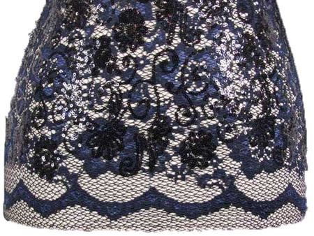 Koronka elastyczna cekin granat