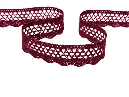 Koronka 3,5cm bawełniana bordo
