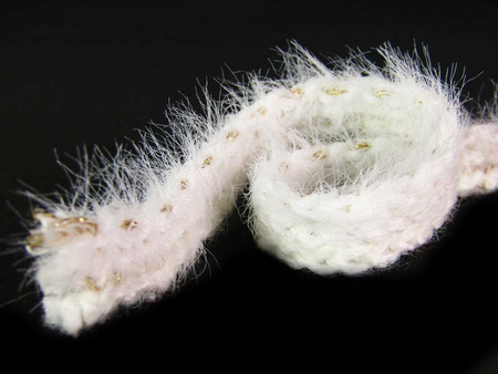 Taśma 12mm ozdobna "CHANEL" biała