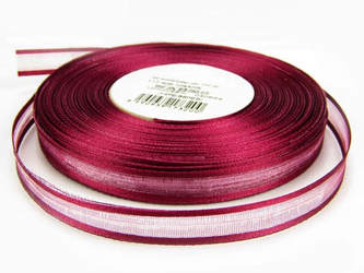 Wstążka 10mm organtyna LAMÓWKA bordo