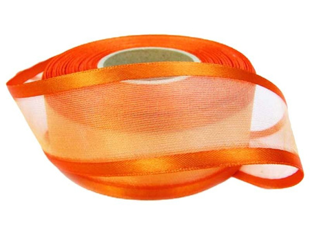 Wstążka 40mm organtyna LAMÓWKA pomarańczowa