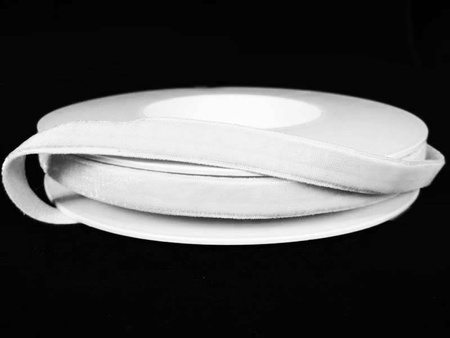 Aksamitka 9mm elastyczna biała