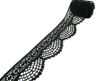 Koronka 2,5cm elastyczna czarna