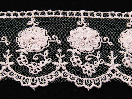 Koronka 4,5cm tiulowa pudrowy róż