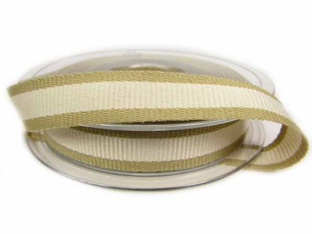 Taśma 15mm ryps OATMEAL STRIPE ivory